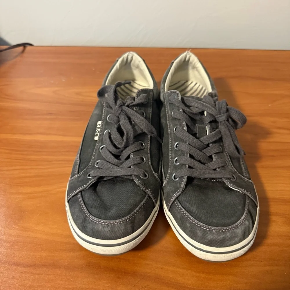 Taos Women Moc Star II Dark Charcoal Grey Canvas Sneaker Shoe Comfort Support 10